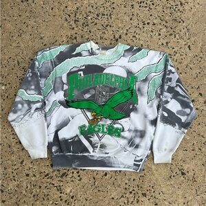 Vintage Philadelphia Eagles Sweatshirt Mens SZ M NFL Football All Over Print 90s